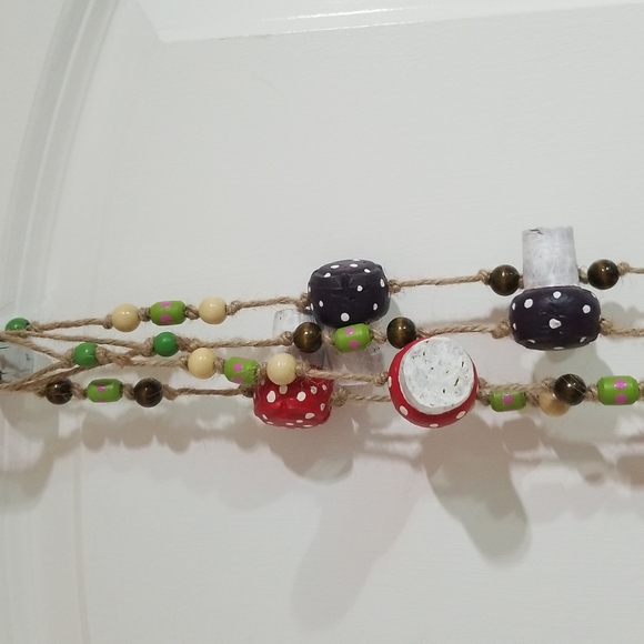 Hand Crafted Champagne Cork Rainbow Toadstools Garland 89" - Picture 5 of 5